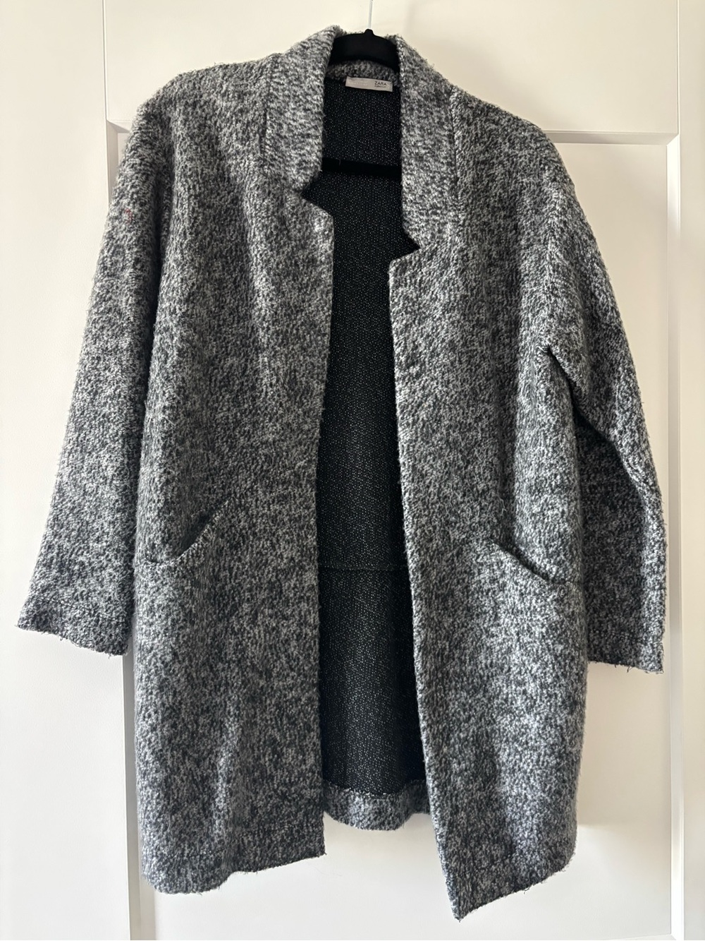 Zara Gray Open-Front Cozy Knit Women's Sweater Coat